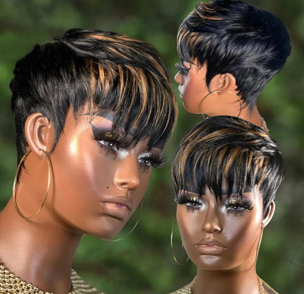 SHORT NIA LONG WIG "HUMAN HAIR"