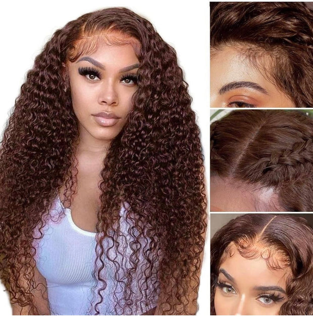 LACE FRONT BROWN TIGHT CURLY 13 X 4